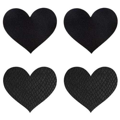 Pasties Corazones Negros Peekaboo para Elegancia Juguetona