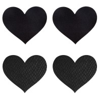 Pasties Corazones Negros Peekaboo para Elegancia Juguetona