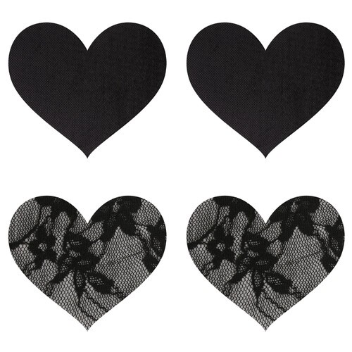 Peekaboo Satin and Lace Heart Pasties