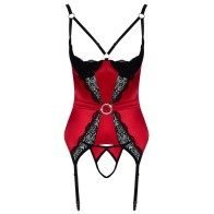 Seductive Large Cupless Crotchless Basque Lingerie