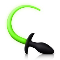 Glow In The Dark Puppy Tail Butt Plug for Playful Bondage