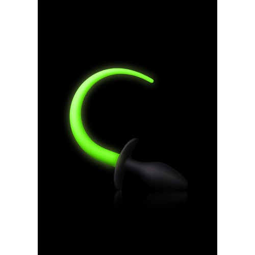 Glow In The Dark Puppy Tail Butt Plug for Playful Bondage