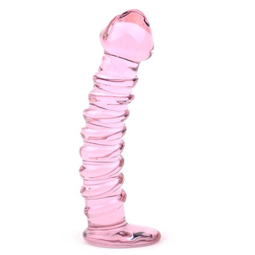 Dildo de Vidrio Texturizado Rosa