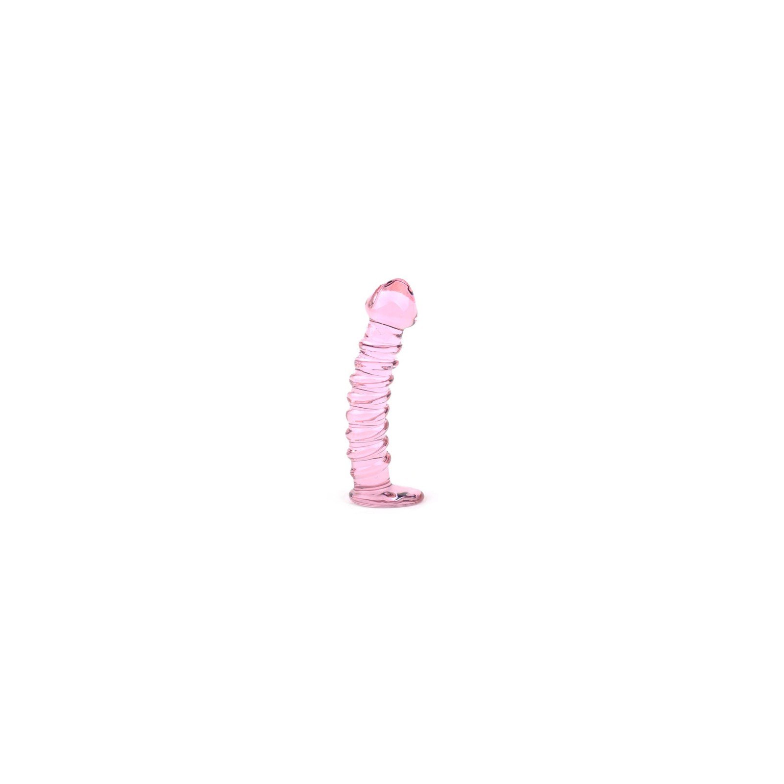 Textured Pink Glass Dildo