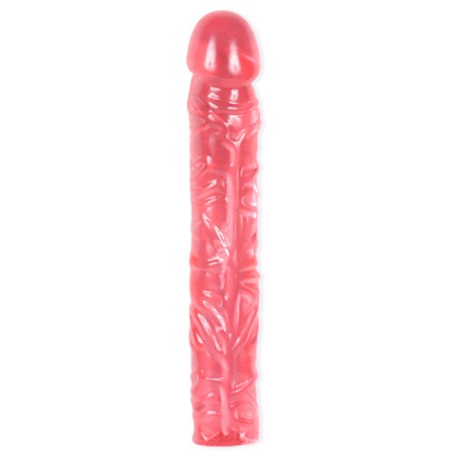 Dildo Clásico de Gelatina Rosa de 10 Pulgadas