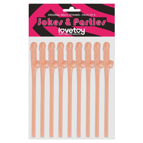 Lovetoy Willy Straws Pack of 9 for Bridal Party