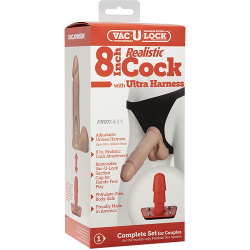 Vac-U-Lock 8 Inch Realistic Cock Kit