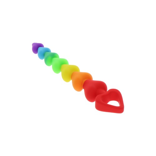 ToyJoy Rainbow Heart Anal Beads for Safe Exploration