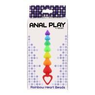 ToyJoy Rainbow Heart Anal Beads for Safe Exploration