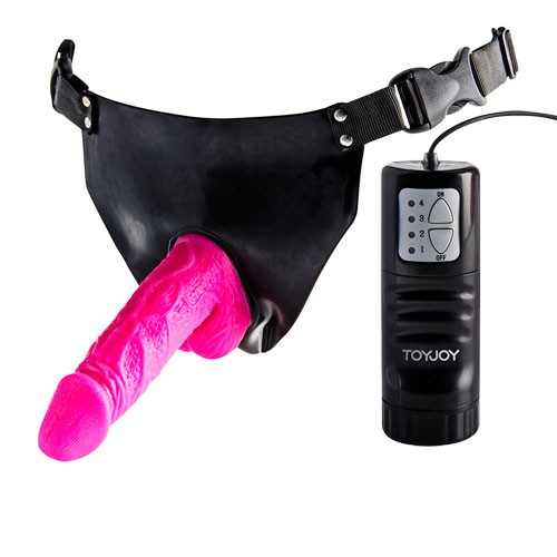 Dong Vibrador Strap On ToyJoy Pink Powergirl