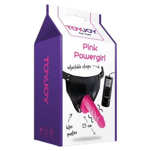 ToyJoy Pink Powergirl Vibrating Strap On