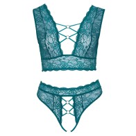 Conjunto Bralette y Tanga Crotchless Cottelli Curves para Elegancia Sensual