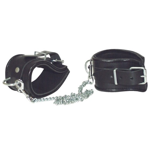 Zado Leather and Chain Ankle Restraints - Ultimate Bondage Gear