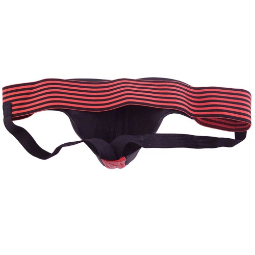 Black And Red Jock - Sporty Leather Wear