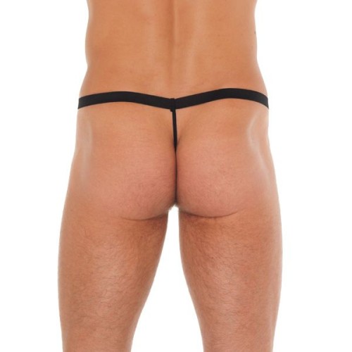 Mens Black G-Sting with Red Zipper for Bold Appeal