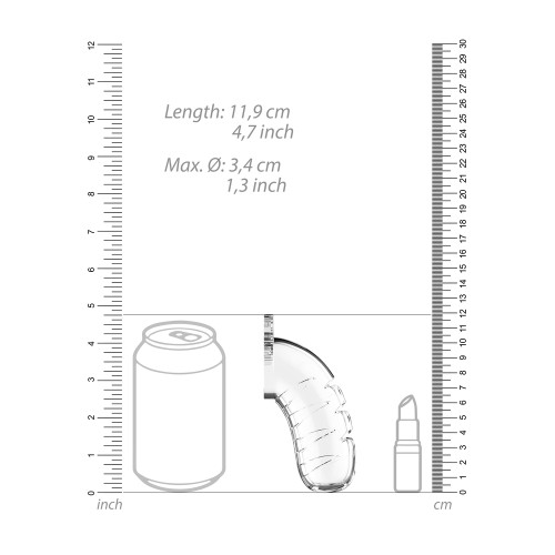 Man Cage 16 Male 4.5 Inch Clear Chastity Cage with Urethral Sound