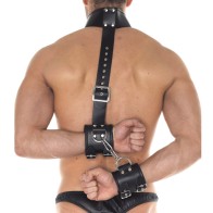 Juego de Muñequera y Cuello de Cuero M/L - Bondage Elegante