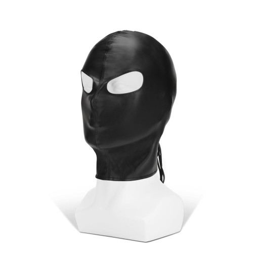 Me You Us Black PU Hood with Eye Openings for Kinky Play