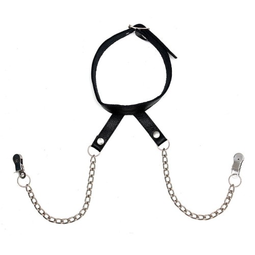 Adjustable Nipple Clamps with Neck Collar - Ultimate Bondage Accessory