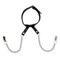 Pinzas Ajustables para Pezones con Collar de Cuello - Accesorio de Bondage Definitivo