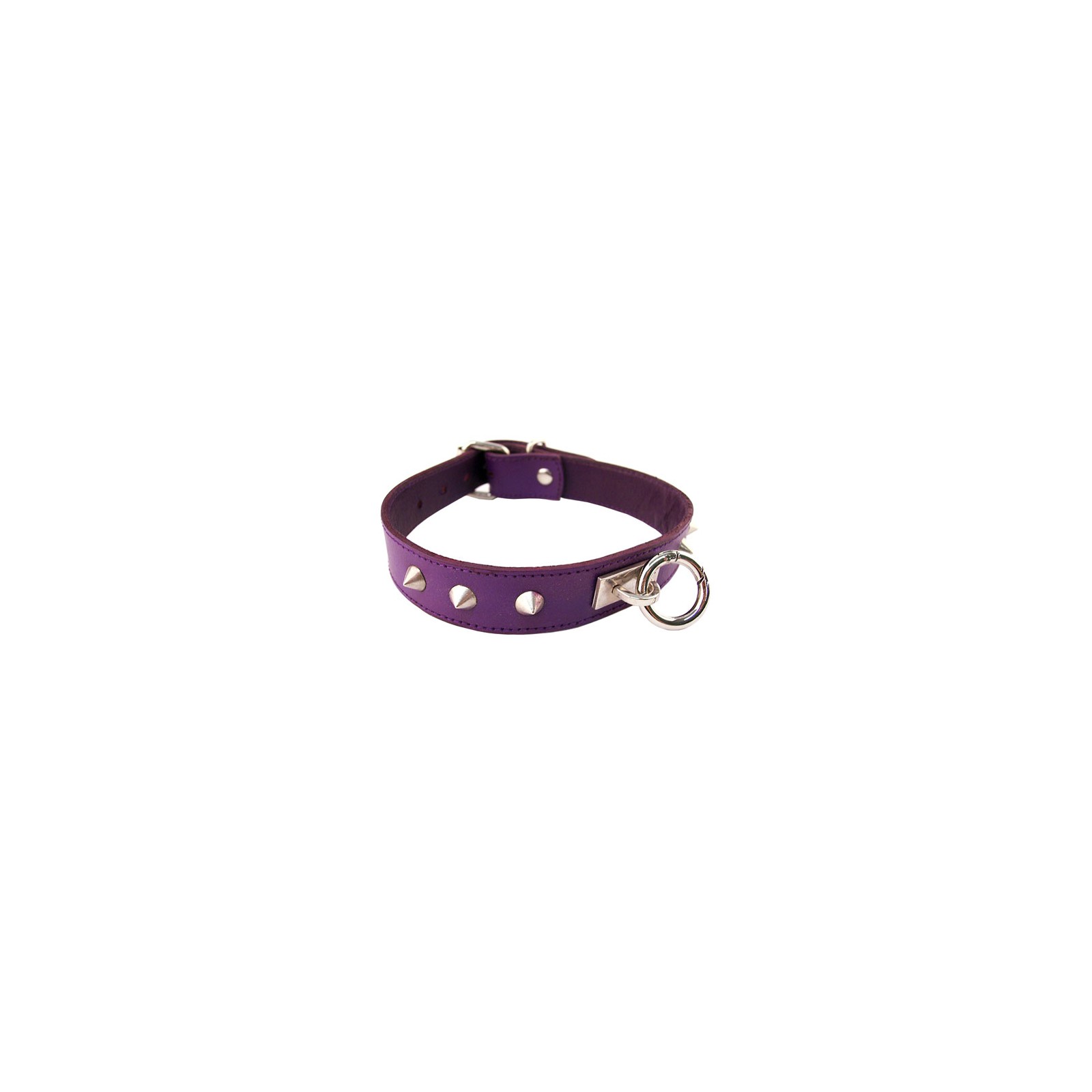 Rouge Purple Studded O-Ring Collar for BDSM