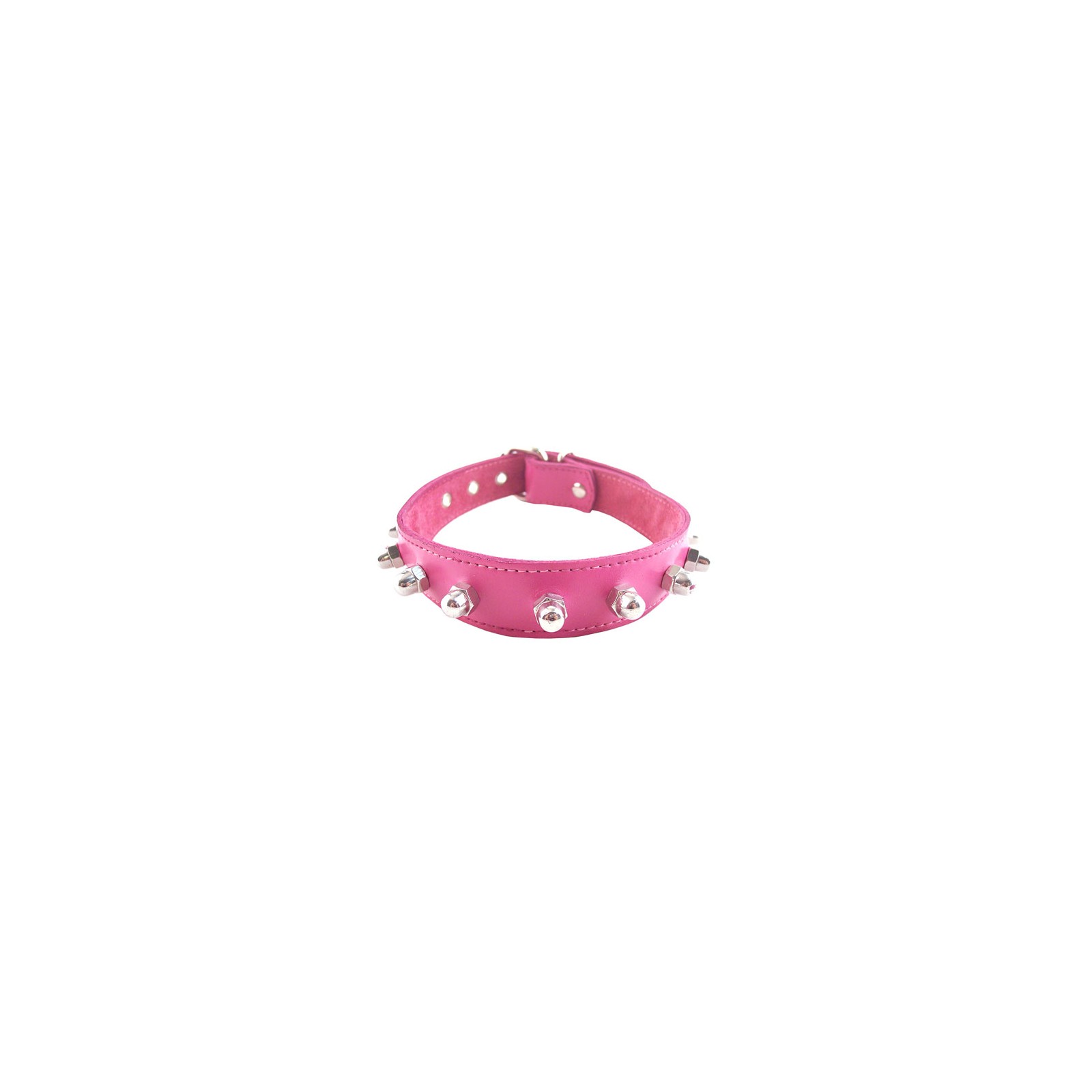 Rouge Pink Nut Collar - Stylish Leather Accessory