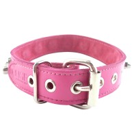 Rouge Pink Nut Collar - Stylish Leather Accessory