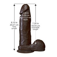 El Pene Realista Dildo Negro de 8 Pulgadas