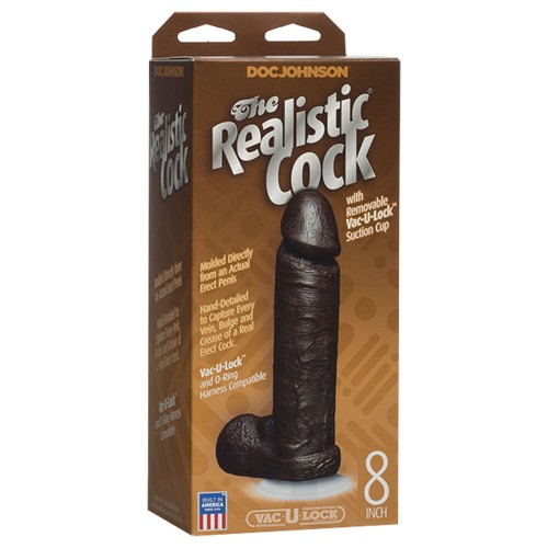 El Pene Realista Dildo Negro de 8 Pulgadas