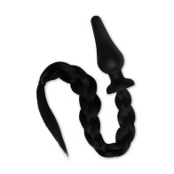 Plug Anal Negro Tailing para Pony Play