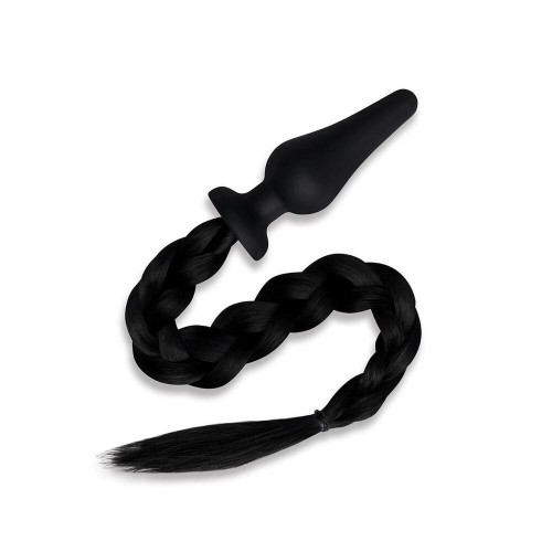 Plug Anal Negro Tailing para Pony Play