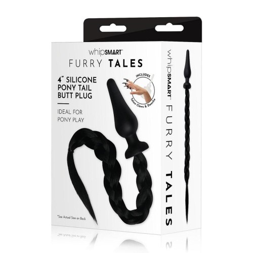 Plug Anal Negro Tailing para Pony Play