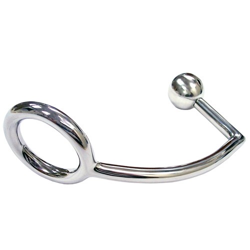 Anillo para Pene de Acero Inoxidable con Sonda Anal Rouge