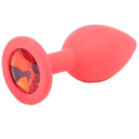 Small Red Jewelled Silicone Butt Plug | Elegant Pleasure