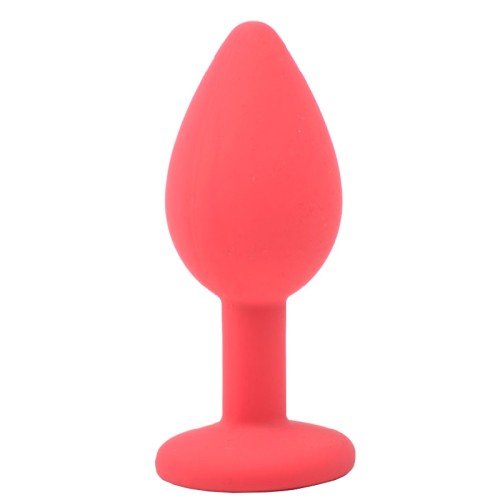 Pequeño Plug Anal de Silicona con Diamante Rojo | Placer Elegante