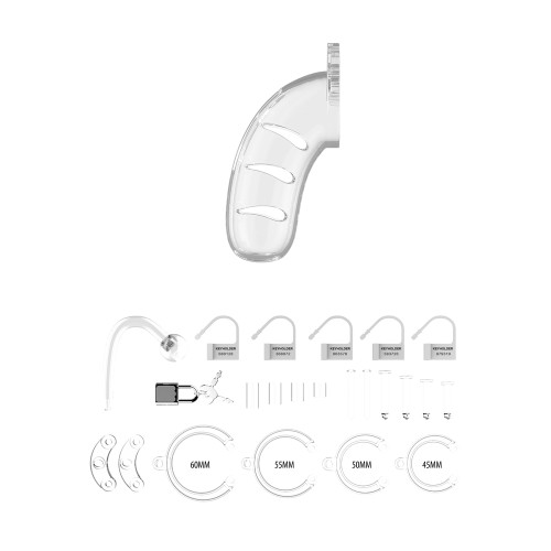 Man Cage 11 Male 4.5 Inch Chastity Cage with Anal Plug