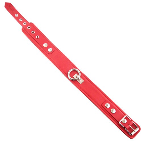 Rouge Plain Red Leather Collar - Fashion Statement