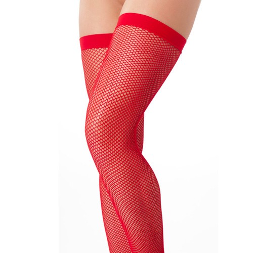 Sexy Red Fishnet Stockings - Flirty Addition