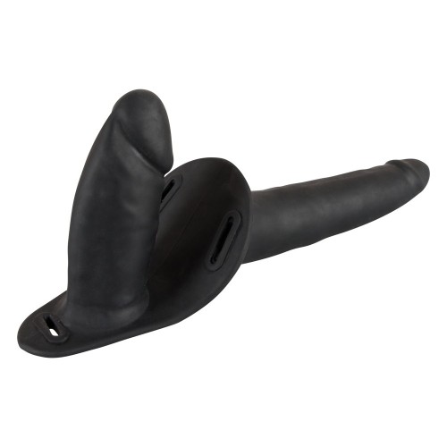 Strap-On Dildo Doble Negro para Juegos Versátiles