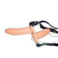 Vibrating Flesh Strap On Duo Dongs