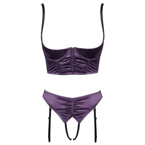 Cottelli Satin Quarter Cup Bra Set - Elegance Meets Seduction