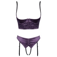 Seductive Satin Quarter Cup Bra Set for Alluring Nights