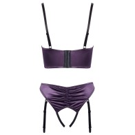 Seductive Satin Quarter Cup Bra Set for Alluring Nights