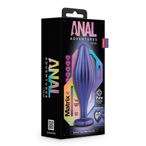 Anal Adventures Matrix Wavy Bling Butt Plug for Unique Pleasure