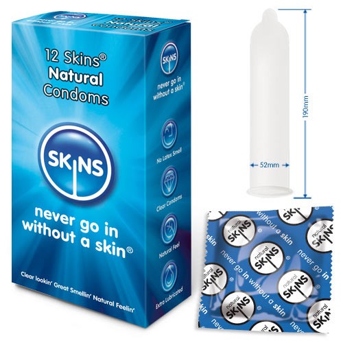 Skins Natural Condoms 12 Pack for Real Feel