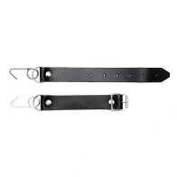 Black Leather Gag with Smile Hooks for BDSM Play