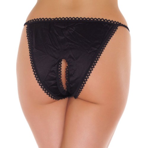 Black Crotchless Tanga for Bold Style