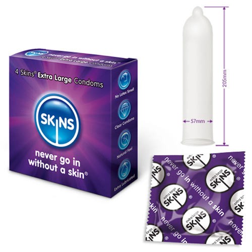 Skins Extra Large Condoms 4 Pack for Comfort