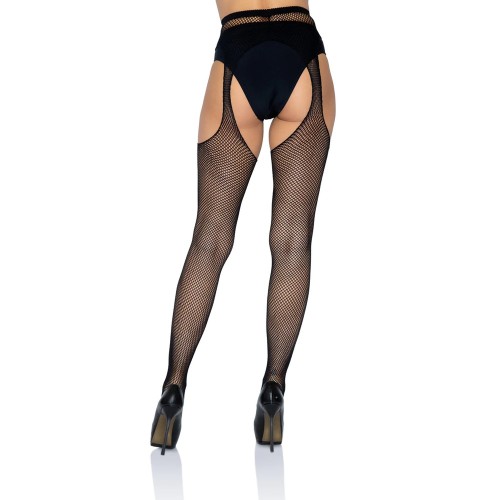 Fishnet Suspender Pantyhose Black