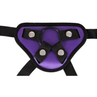 Adjustable Purple and Black Strap On Harness